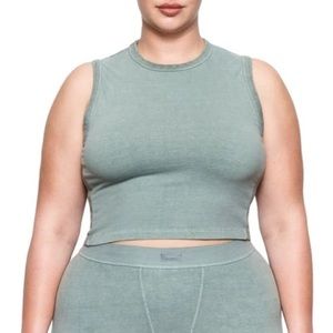 🦋SKIMS OUTDOOR BASICS TANK TOP IN BLUE CHALK 4X